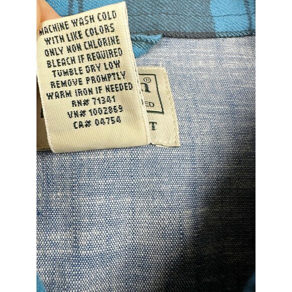 L.L. Bean Mens Bean Flex Flannel Shirt Size L Tall Cotton‎ Stretch Blue - Picture 4 of 6